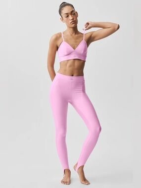 Alo Airlift High-Waist Love Language Stirrup Legging (candy pink) nwt